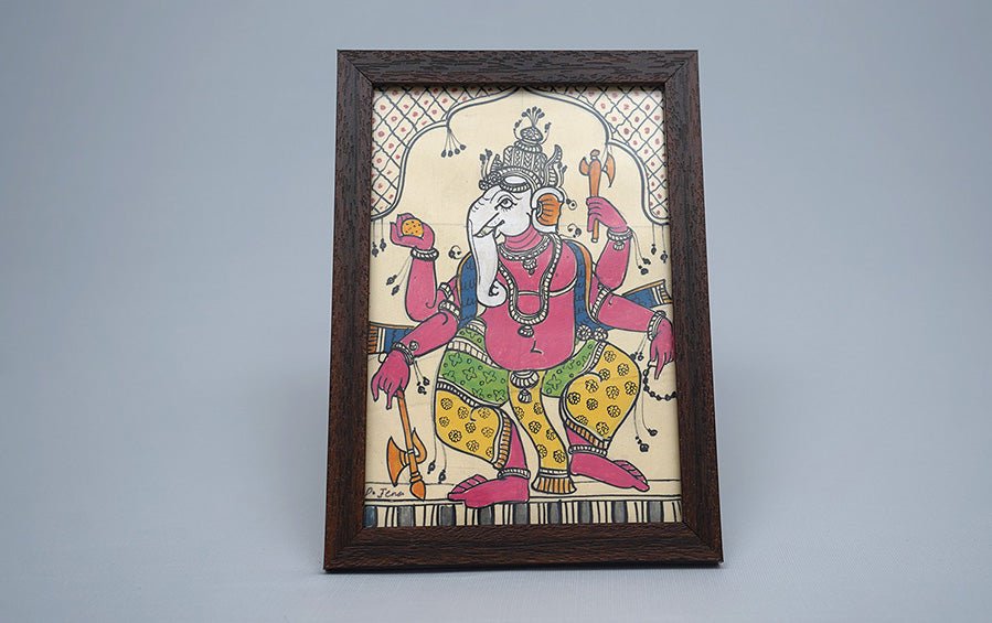 Ganesha | Odisha Pattachitra Painting | A5 Frame - paintings - indic inspirations