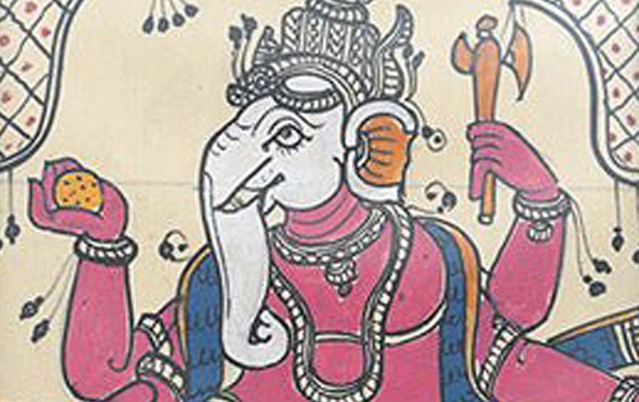 Ganesha | Odisha Pattachitra Painting | A5 Frame - paintings - indic inspirations