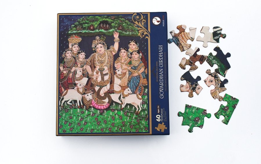 GOVARDHAN GIRDHARI - 60 Pcs Puzzle - puzzles - indic inspirations