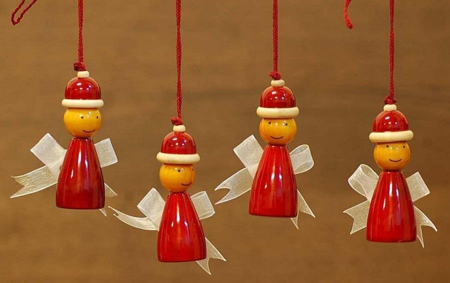 Handcrafted Wooden Christmas Decor : FAIRY Set of 4 - Décor hanging - indic inspirations