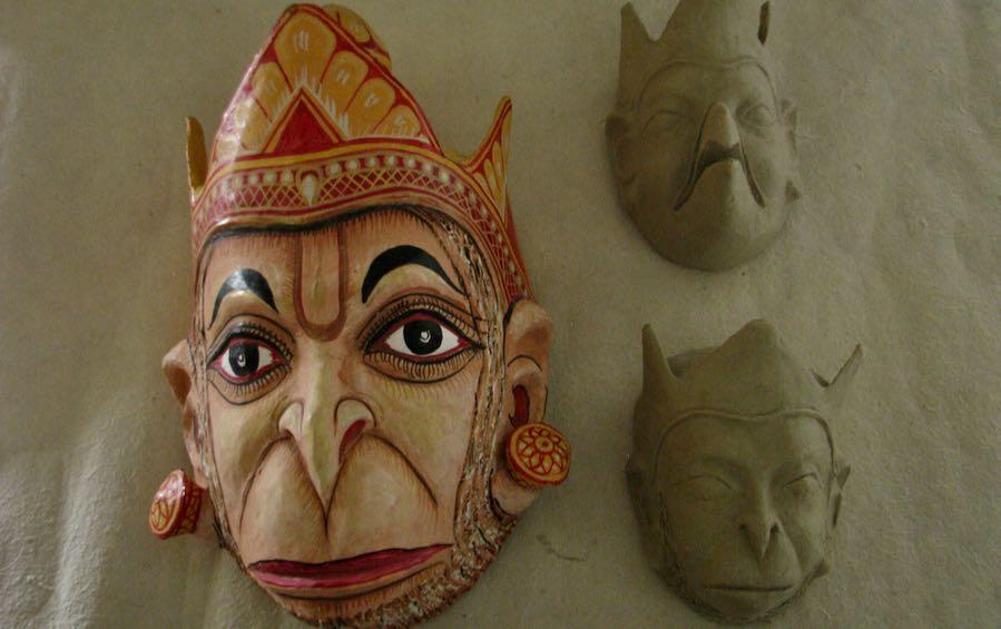 HANUMAN - MAJULI MASK - Masks - indic inspirations