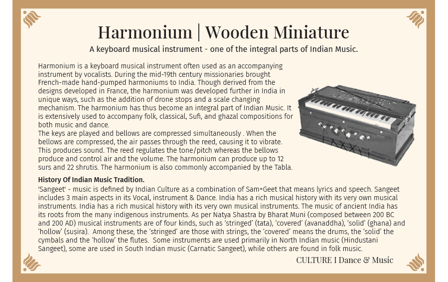 Buy Wooden Miniature Musical Instrument - Harmonium Online Indic ...