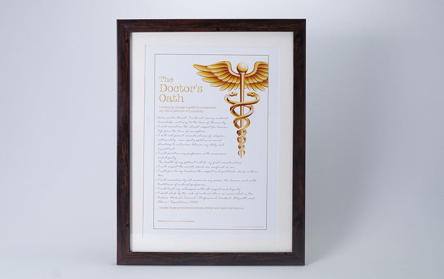 Hippocratic Oath for Doctors - A3 Frame - Wall Frames - indic inspirations