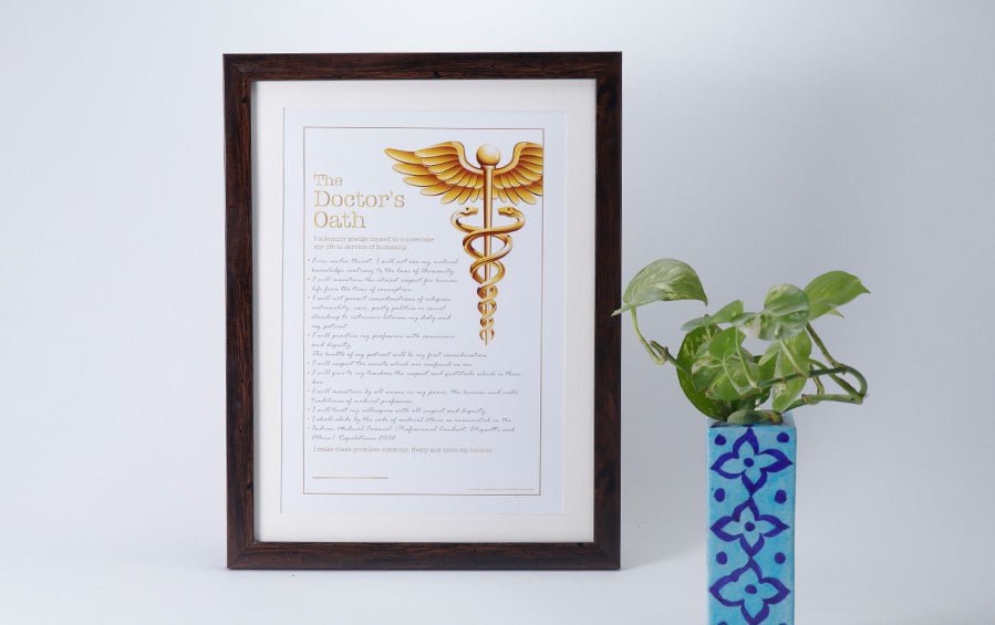 Hippocratic Oath for Doctors - A4 Frame - Wall Frames - indic inspirations