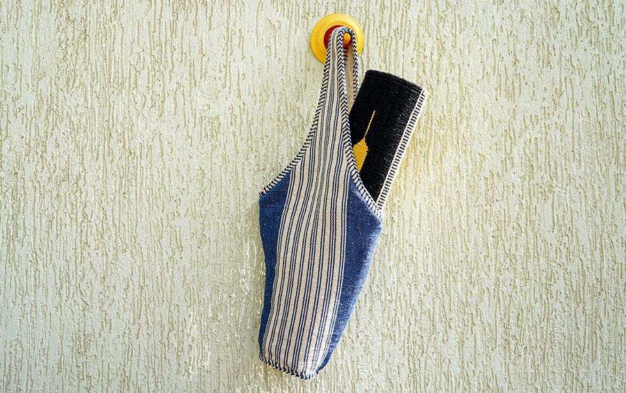 Hobo Bag - Denim Blue with Pattern - Yoga bags - indic inspirations