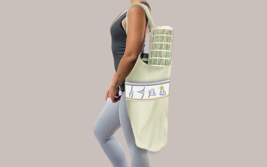 HOBO BAG FOR YOGA - Grey White - Yoga bags - indic inspirations