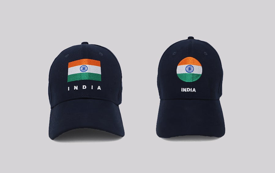 India Cap - Tiranga Combo Rectangular & Round | Navy Blue - Caps - indic inspirations