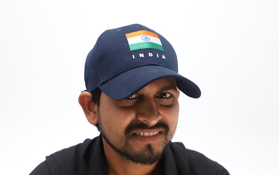 India Cap - Tiranga Rectangular | Navy Blue - Caps - indic inspirations