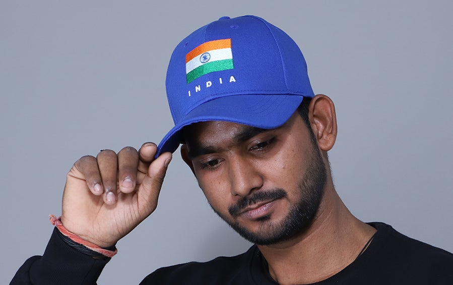 India Cap - Tiranga Rectangular | Royal Blue - Caps - indic inspirations