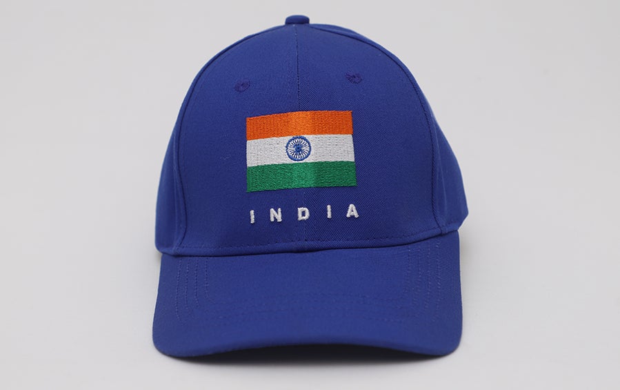 India Cap - Tiranga Rectangular | Royal Blue - Caps - indic inspirations