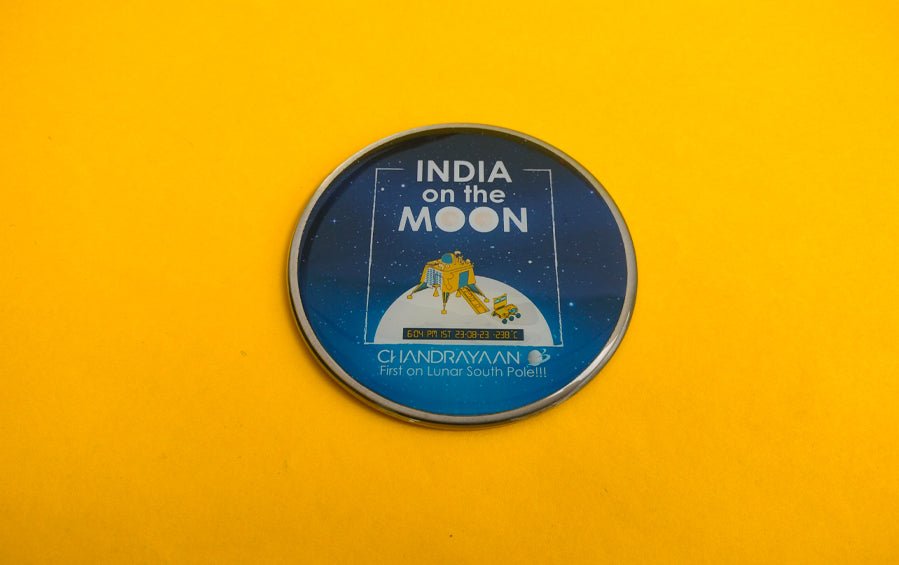 INDIA on the MOON | Chandrayaan 3 | Fridge Magnet - Fridge Magnets - indic inspirations