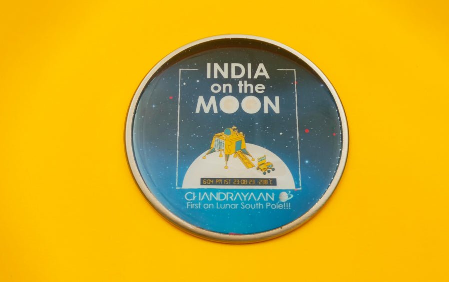INDIA on the MOON | Chandrayaan 3 | Fridge Magnet - Fridge Magnets - indic inspirations