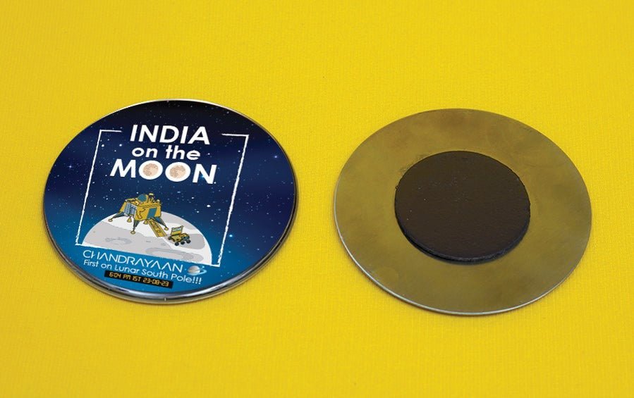 INDIA on the MOON | Chandrayaan 3 | Fridge Magnet - Fridge Magnets - indic inspirations