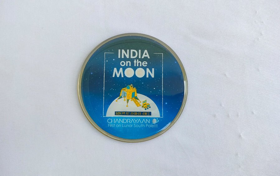 INDIA on the MOON | Chandrayaan 3 | Fridge Magnet - Fridge Magnets - indic inspirations