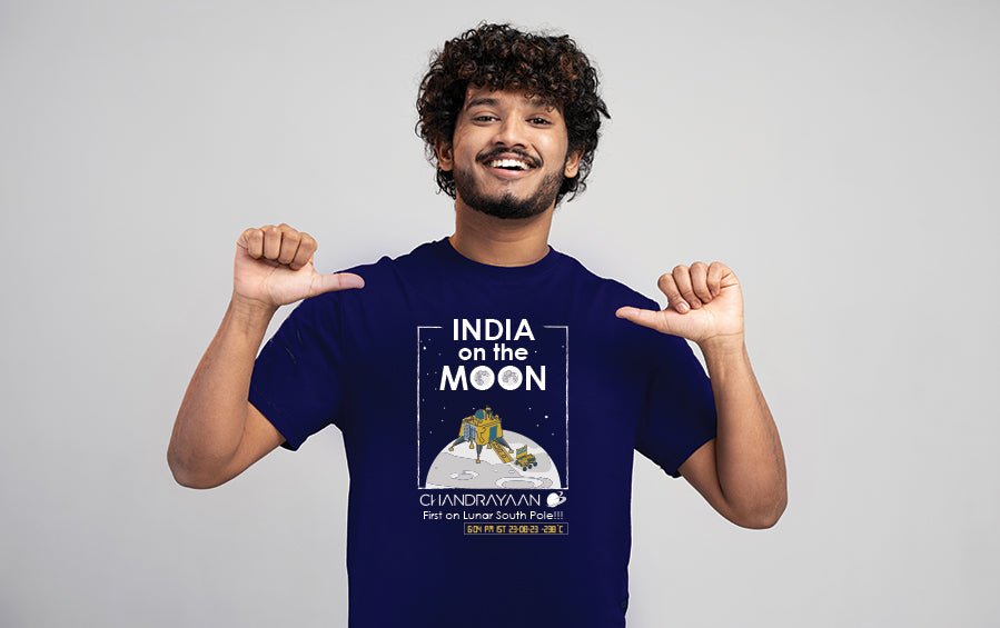 INDIA on the MOON | Chandrayaan 3 | T-shirt - T-shirts - indic inspirations