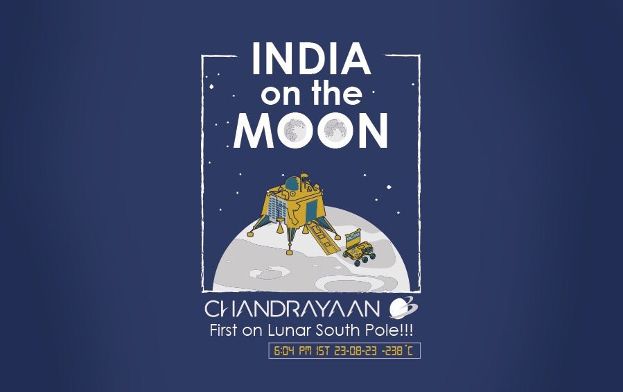 INDIA on the MOON | Chandrayaan 3 | T-shirt - T-shirts - indic inspirations