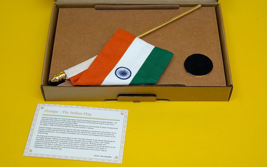 India Table Flag Large - Miniature table flags - indic inspirations