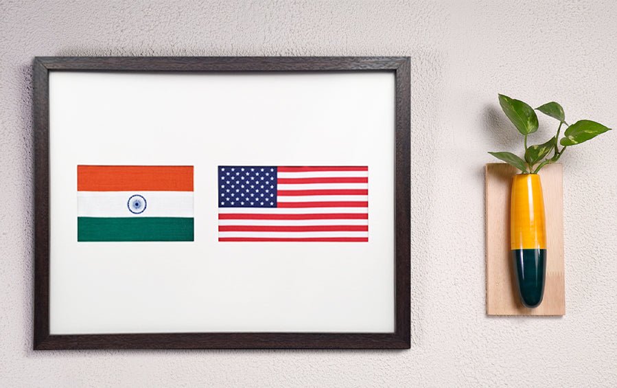 India & United States | Flag Frame | A3 Size - Flags - indic inspirations