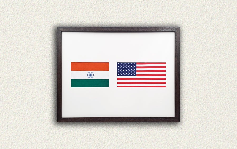 India & United States | Flag Frame | A3 Size - Flags - indic inspirations