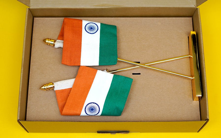 Indian Cross Table Flags Large - Miniature table flags - indic inspirations