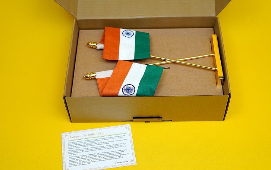 Indian Cross Table Flags Large - Miniature table flags - indic inspirations