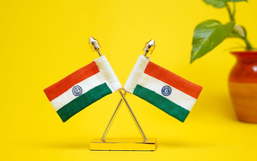 Indian Cross Table Flags Small - Miniature table flags - indic inspirations