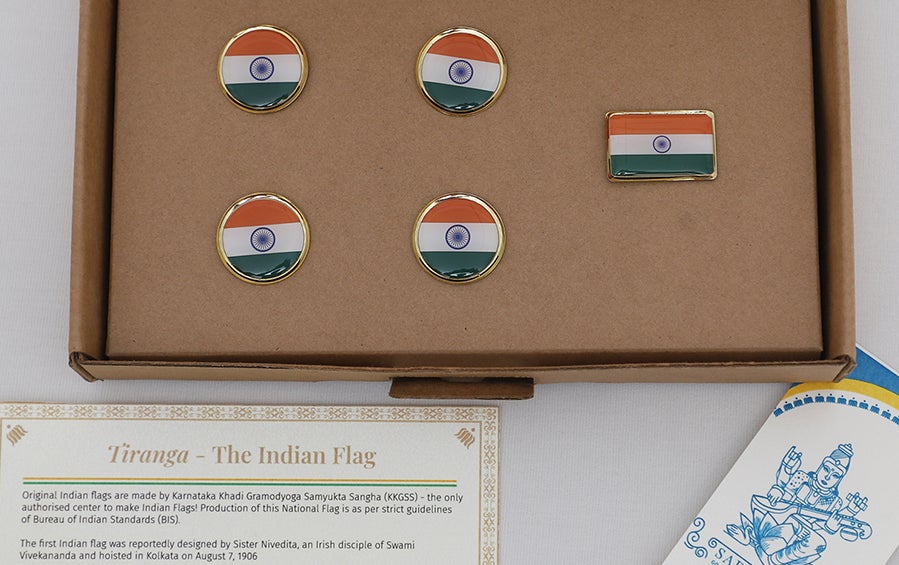 INDIAN FLAG LAPEL PINS ROUND (L) - Set of 5 - Lapel Pins - indic inspirations