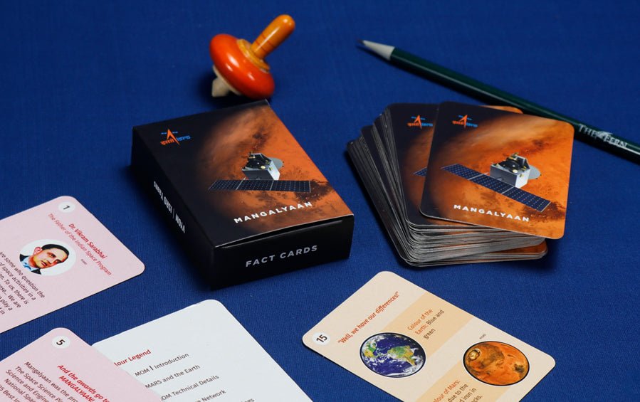 ISRO Mangalyaan Mission - 52 Fact Cards - playing cards - indic inspirations