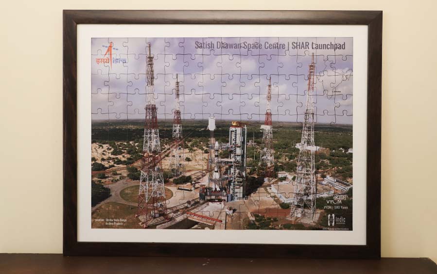 ISRO SHAR Launchpad Jigsaw Puzzle w/A2 Frame - puzzles - indic inspirations