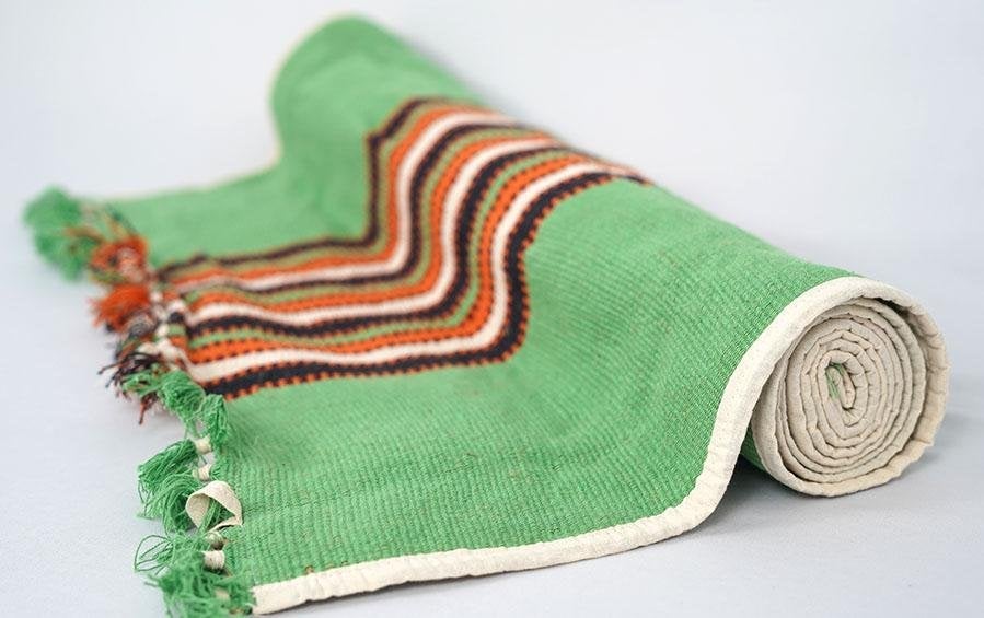 Jute-Cotton Meditation Mat - Green - Meditation mats - indic inspirations