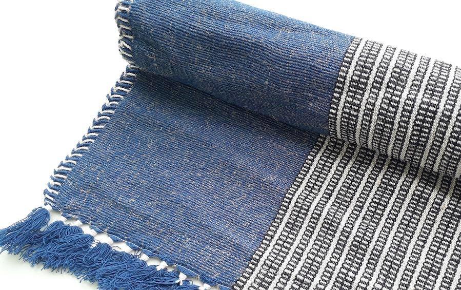 Buy Jute-Cotton Denim Blue with Pattern Indian Yoga Mat Online - Indic  Inspirations – indic inspirations