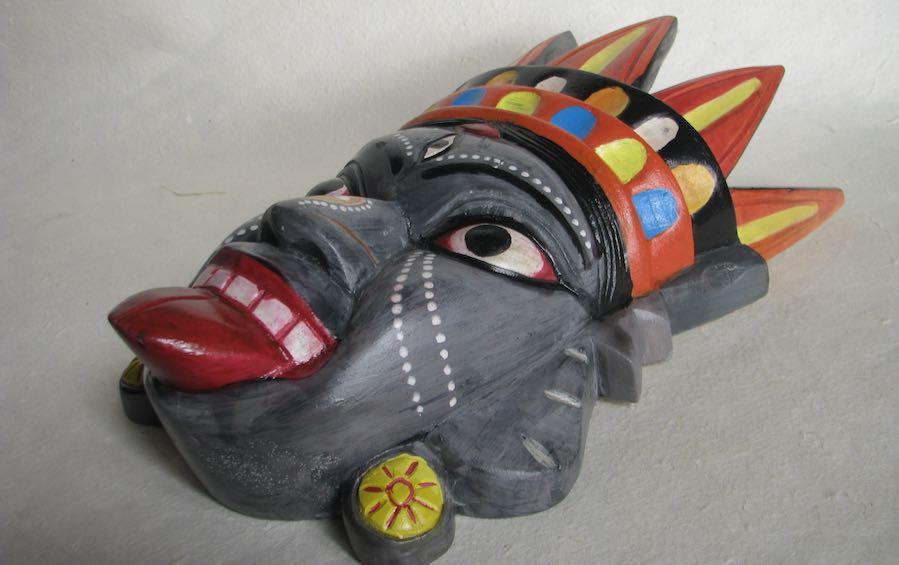 Kali Wooden Mask - Masks - indic inspirations
