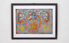 Kaliya Daman | Madhubani Painting | A3 Frame - paintings - indic inspirations