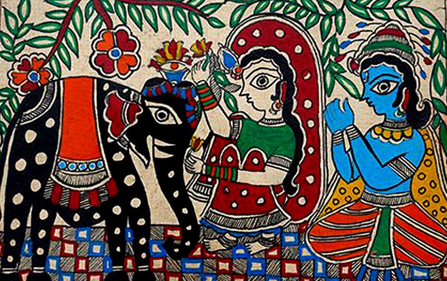 Kohbar | Madhubani Painting | A5 Frame - paintings - indic inspirations