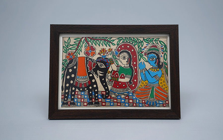 Kohbar | Madhubani Painting | A5 Frame - paintings - indic inspirations