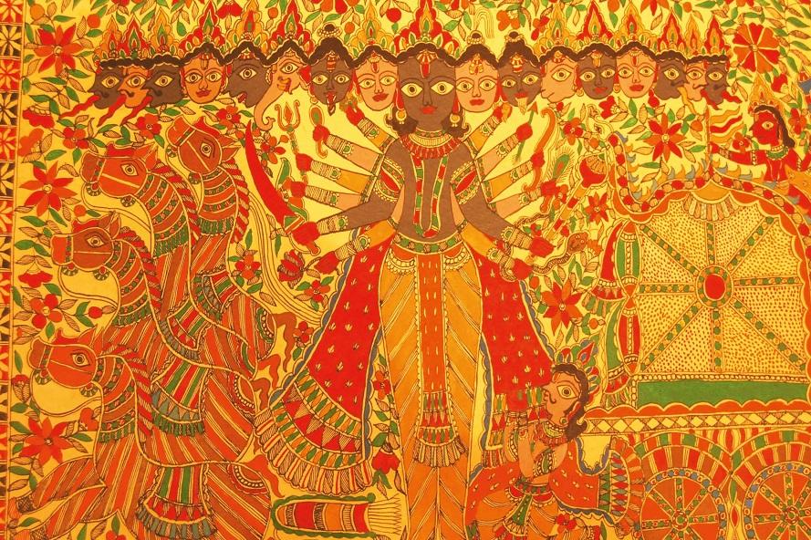 KRISHNA'S VIRAAT ROOP PAINTING - paintings - indic inspirations