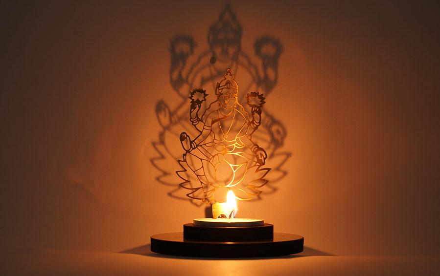 Laxmi Diya – Brass Cutwork - Tealight Holders - indic inspirations