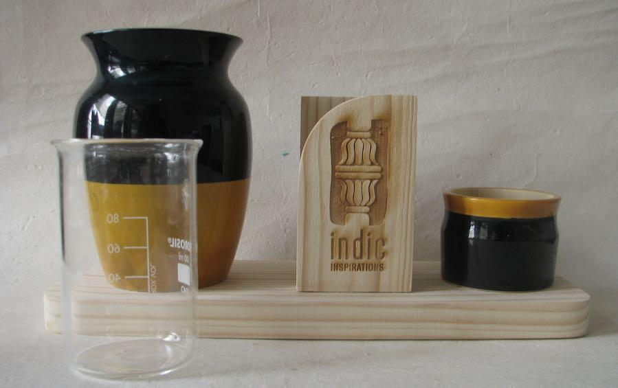 LOTA - DESKTOP PLANTER - Indigo+Turmeric - Desk Organizers - indic inspirations