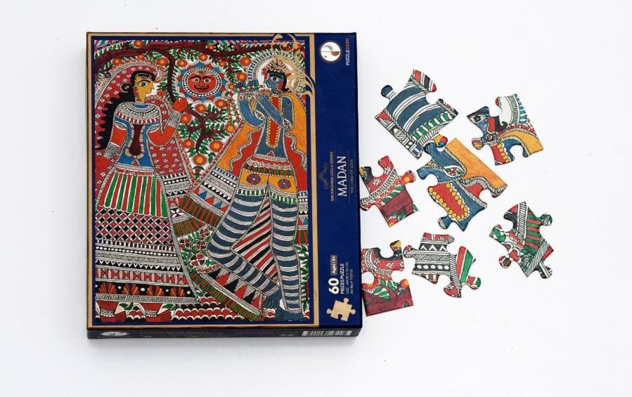 MADAN - 60 Pcs Puzzle in Madhubani Style Painting - puzzles - indic inspirations