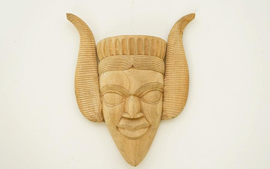 Mahishasura Wooden Mask - Masks - indic inspirations