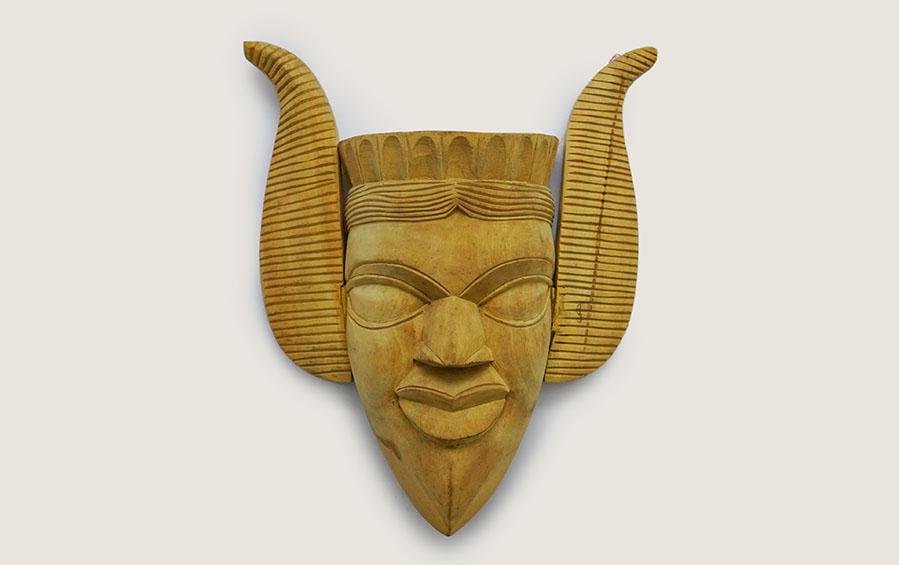 Mahishasura Wooden Mask - Masks - indic inspirations