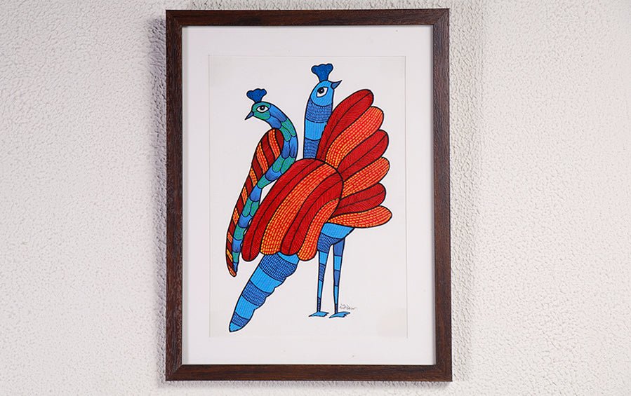 Buy Majestic Peacock Gond Painting A3 Size Frame Online, 52% OFF
