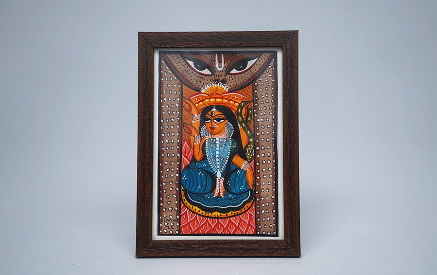 Manasa Devi | Bengal Patachitra Painting | A5 Frame - paintings - indic inspirations