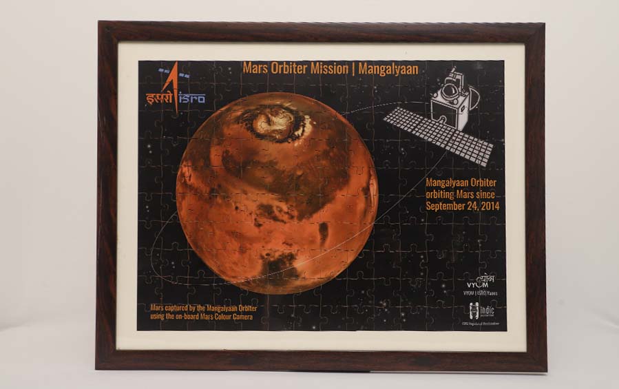 Mars & Mangalyaan Jigsaw Puzzle w/A2 Frame - puzzles - indic inspirations