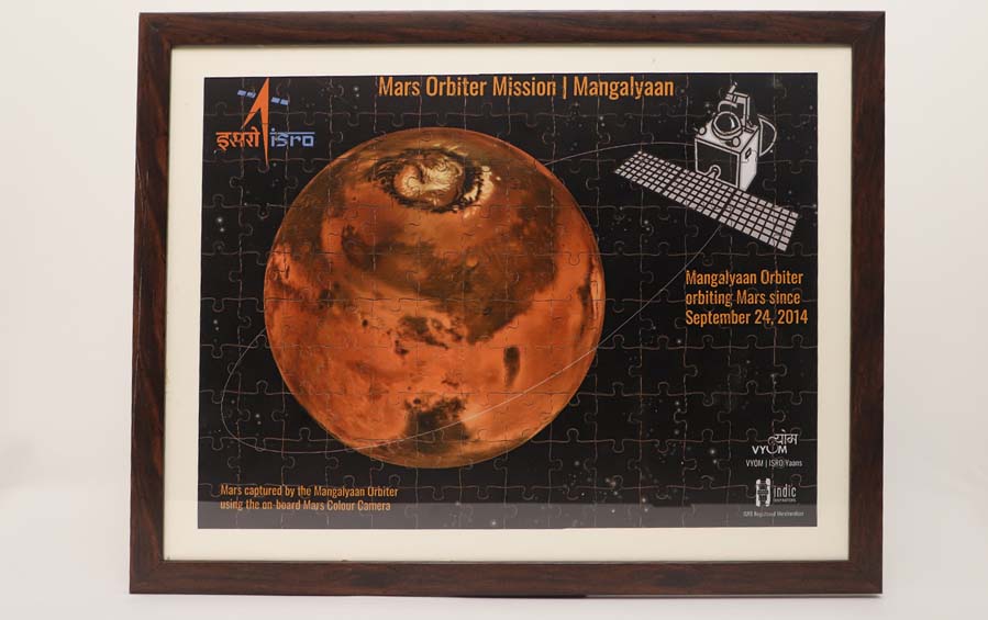 Mars & Mangalyaan Jigsaw Puzzle w/A2 Frame - puzzles - indic inspirations