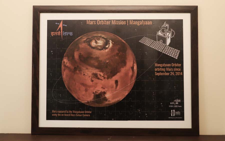 Mars & Mangalyaan Jigsaw Puzzle w/A2 Frame - puzzles - indic inspirations