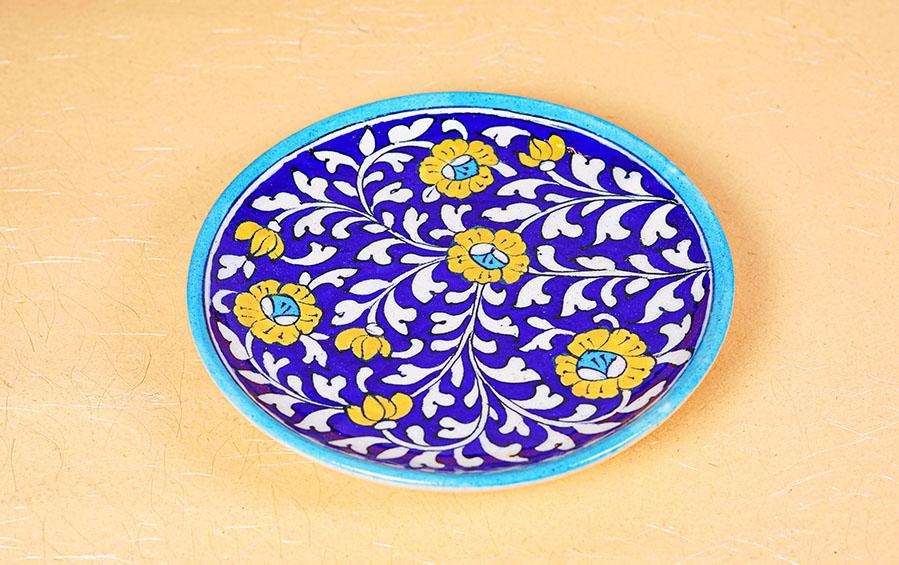 Medium Wall Plate Dark Blue - Wall plates - indic inspirations