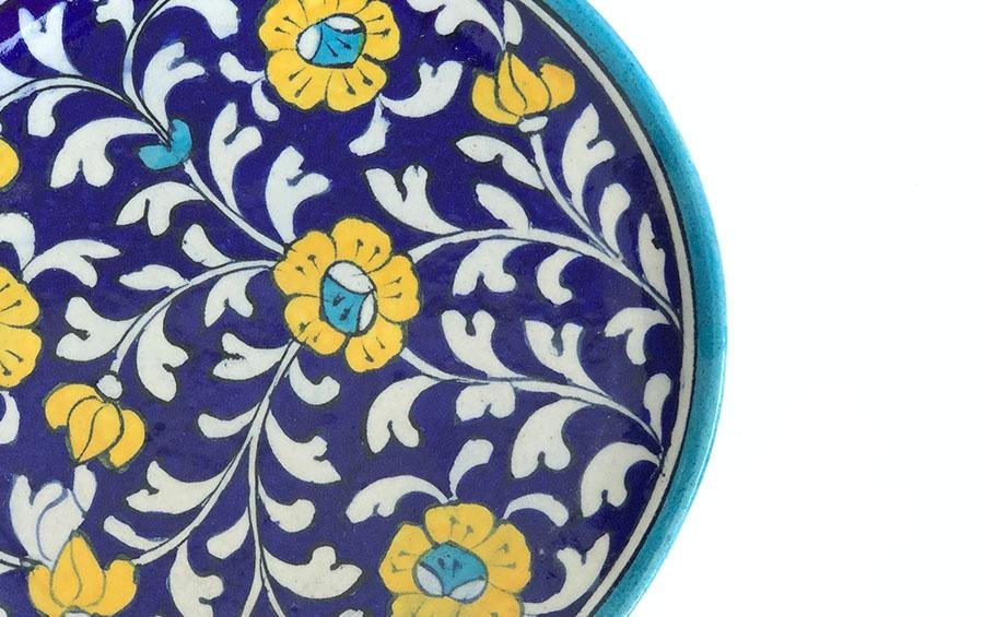 Medium Wall Plate Dark Blue - Wall plates - indic inspirations