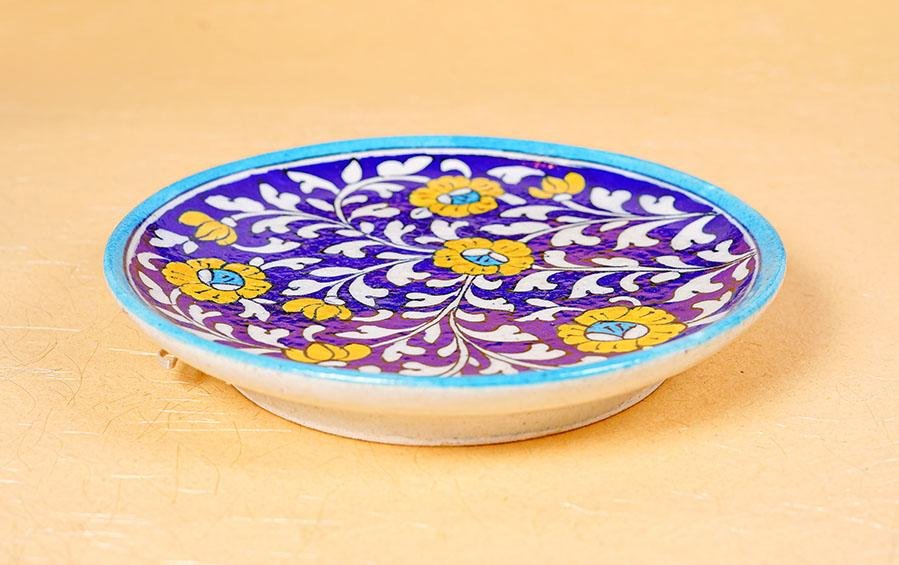 Medium Wall Plate Dark Blue - Wall plates - indic inspirations