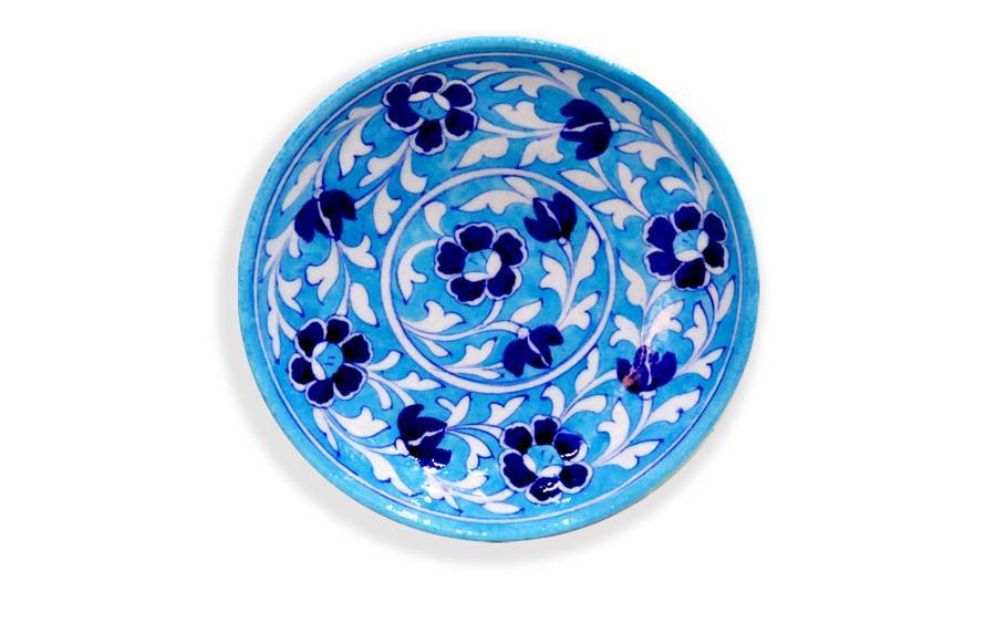 Medium Wall Plate Light Blue - Wall plates - indic inspirations